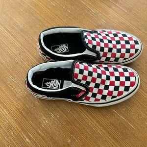 Vans Classic Red and White Checkered Slip-Ons